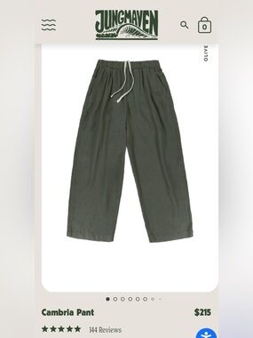 Jungmaven Olive Drawstring Cambria Relaxed Chino